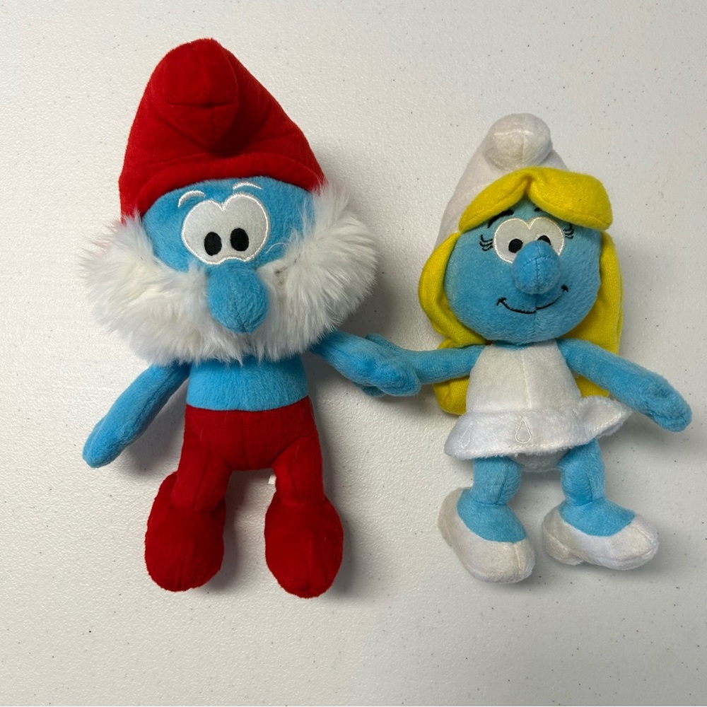 The Smurfs Nanco‎ Smurfette Papa Smurf 2010 2011 plush doll.